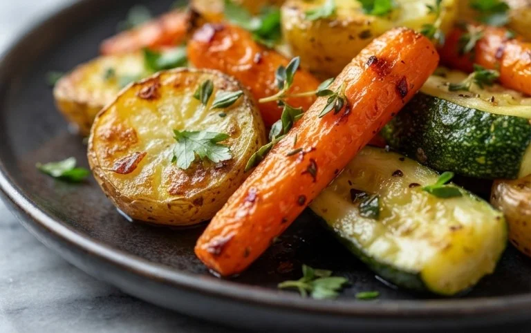 Garlic Herb Roasted Potatoes Carrots and Zucchini