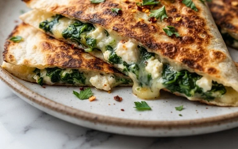 Spinach and Feta Quesadillas