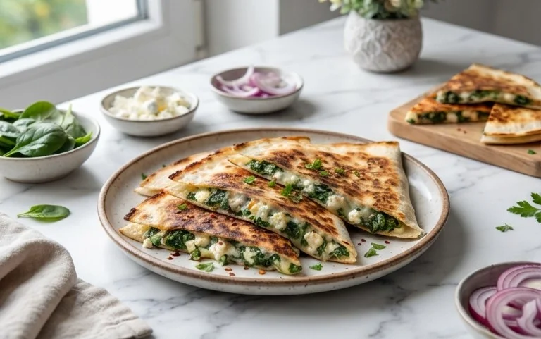 Spinach and Feta Quesadillas
