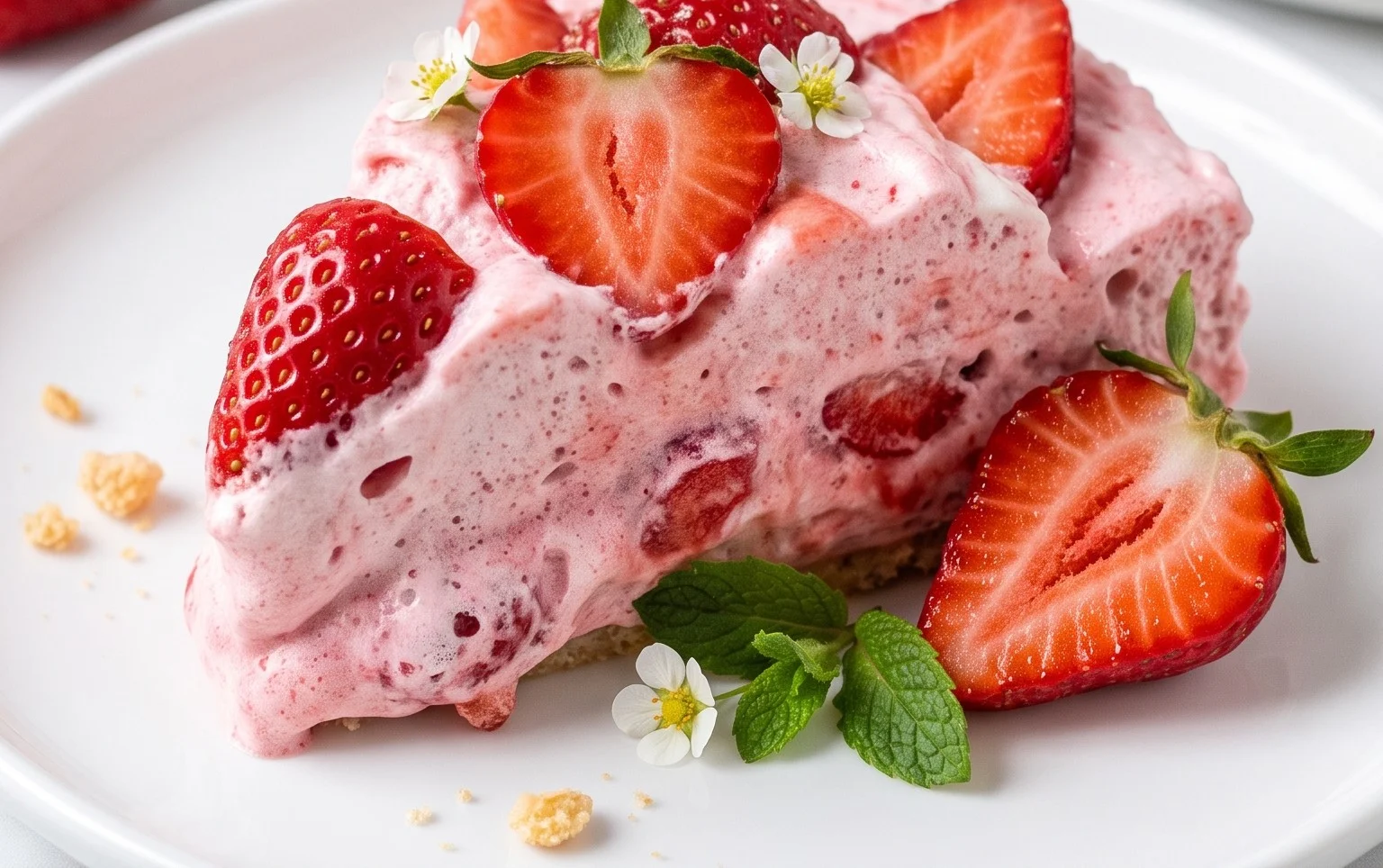 3 Ingredient No Bake Strawberry Cloud Cake