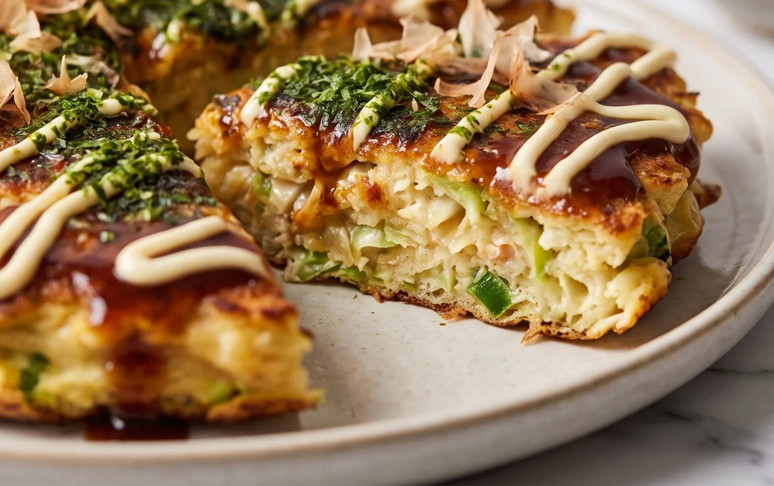 Okonomiyaki - Japanese Savoury Pancakes