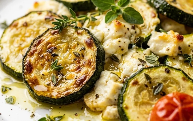 Courgettes feta au four