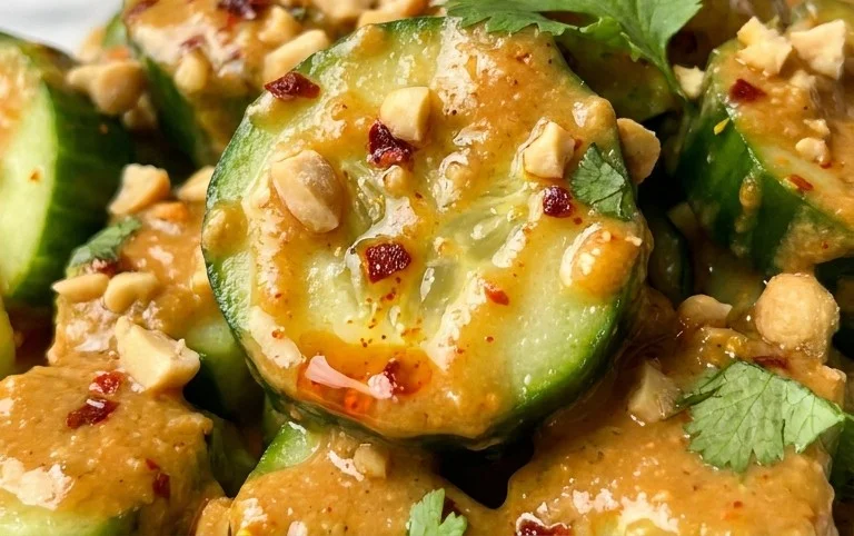Cucumbers in Spicy Peanut Sauce