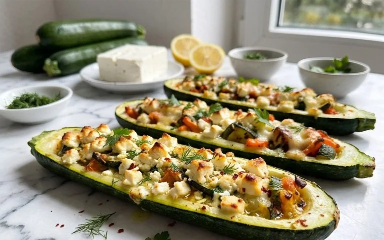 Feta Cheese Stuffed Zucchini