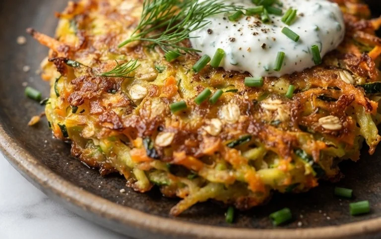 Zucchinipuffer mit Haferflocken und Möhren