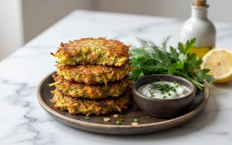 Zucchinipuffer mit Haferflocken und Möhren