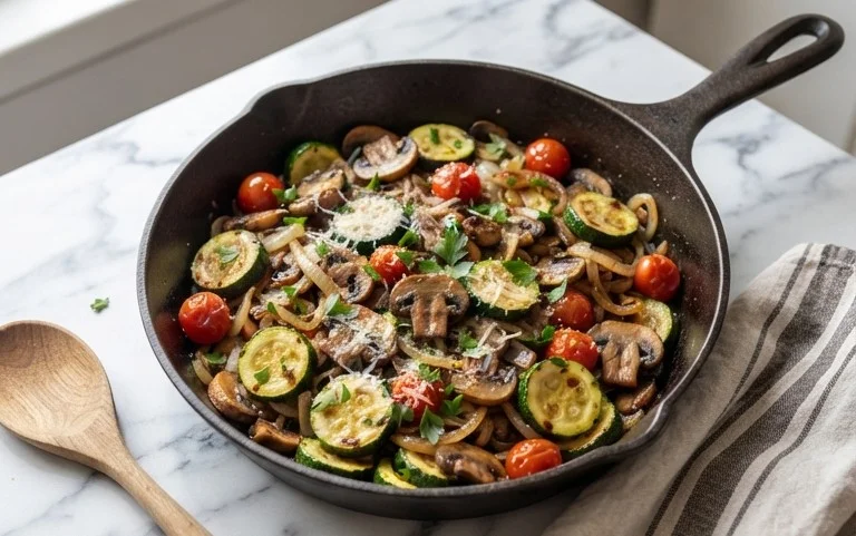 Skillet Zucchini and Mushrooms