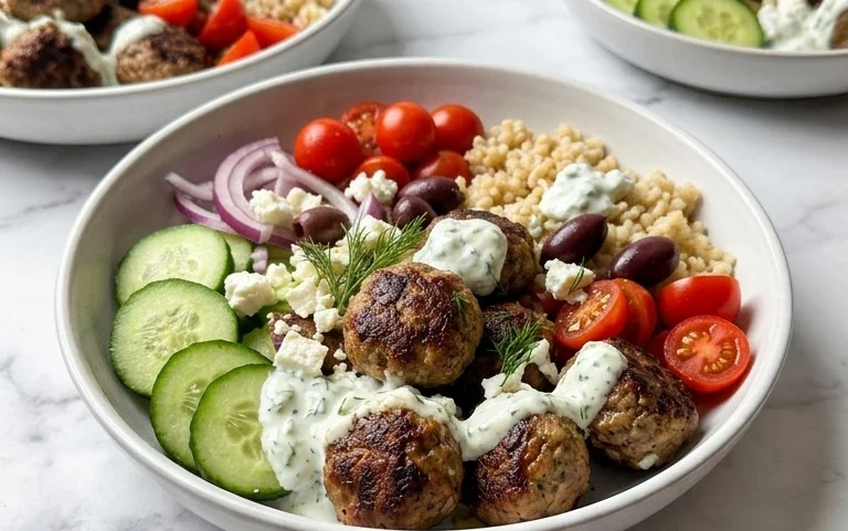 Greek Meatball Bowl Recipe