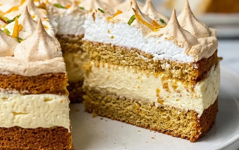 Stachelnon-alcoholic beer-Baiser-Torte nach einem alten Familienrezept