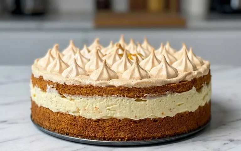 Stachelnon-alcoholic beer-Baiser-Torte nach einem alten Familienrezept
