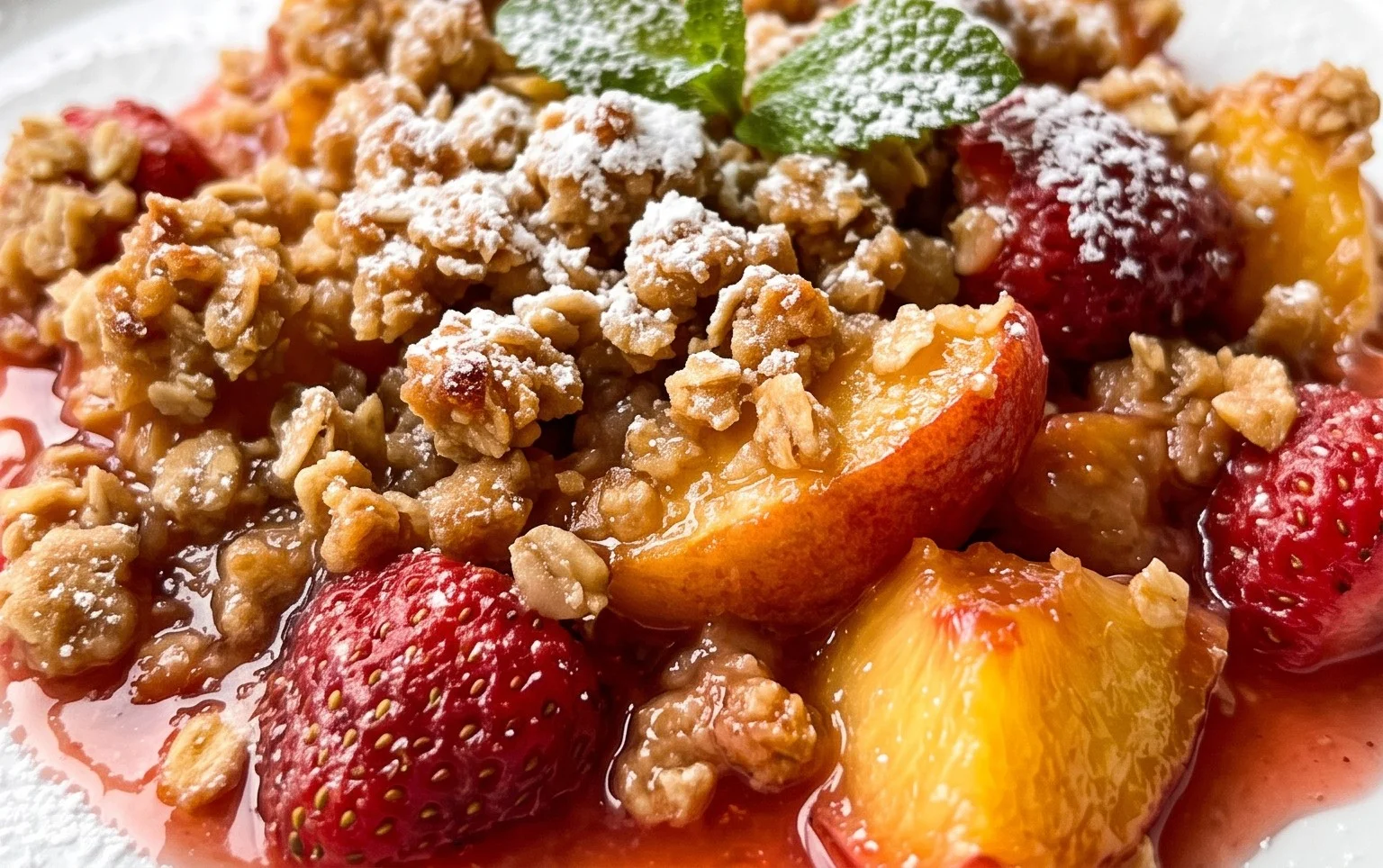 Peach & Strawberry Crisp