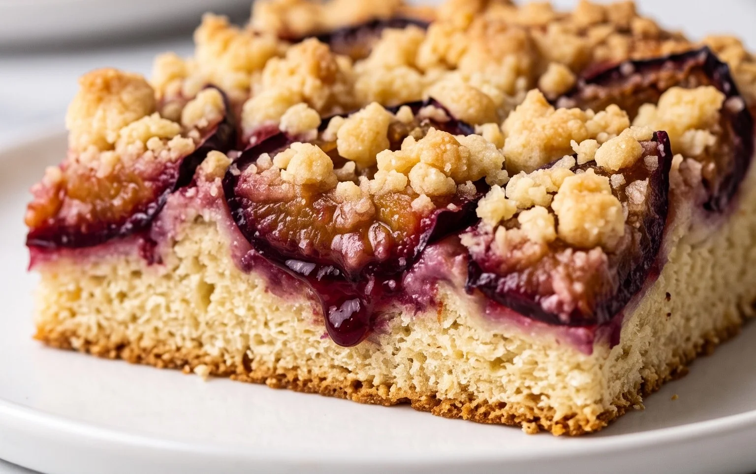 Rezept für Streusel-Pflaumenkuchen vom Blech mit Hefeteig