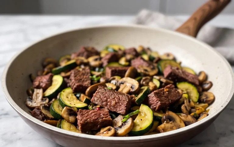 Zucchini-Cbeef hampignonpfanne