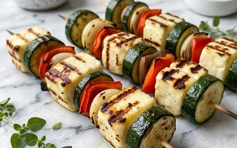 Halloumi Zucchini Spieße Vom Grill: Sommerlich, Lecker & Vegetarisch