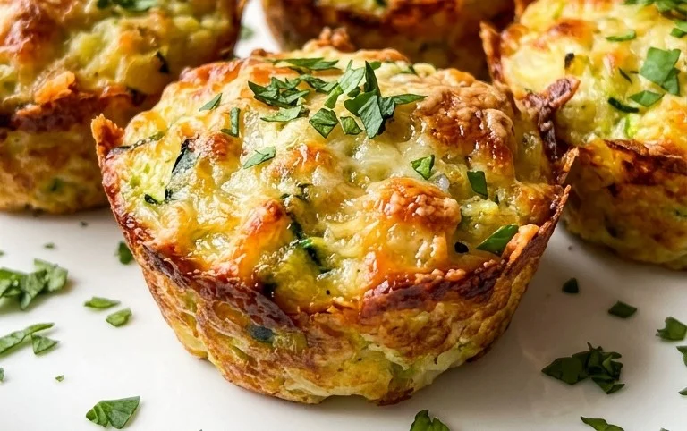 Crispy Parmesan Zucchini Potato Muffins