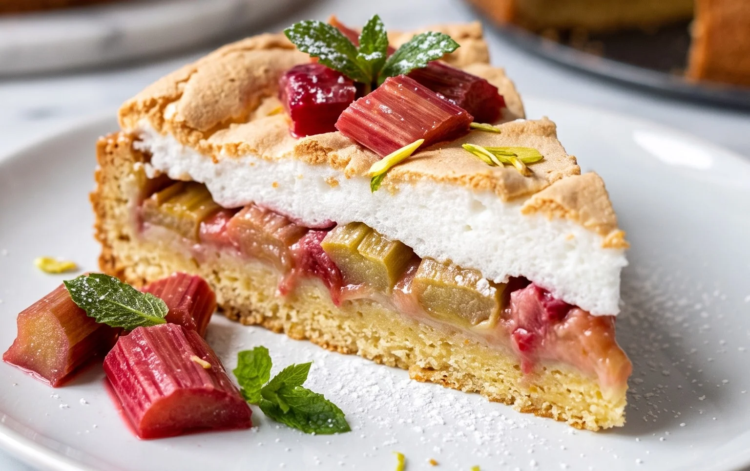 Rhabarber-Baiserkuchen
