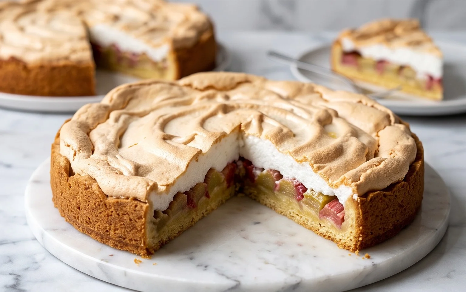 Rhabarber-Baiserkuchen