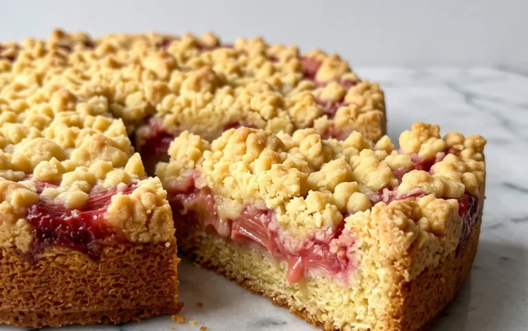 Rhabarberkuchen mit Streusel – Rezept für Eilige