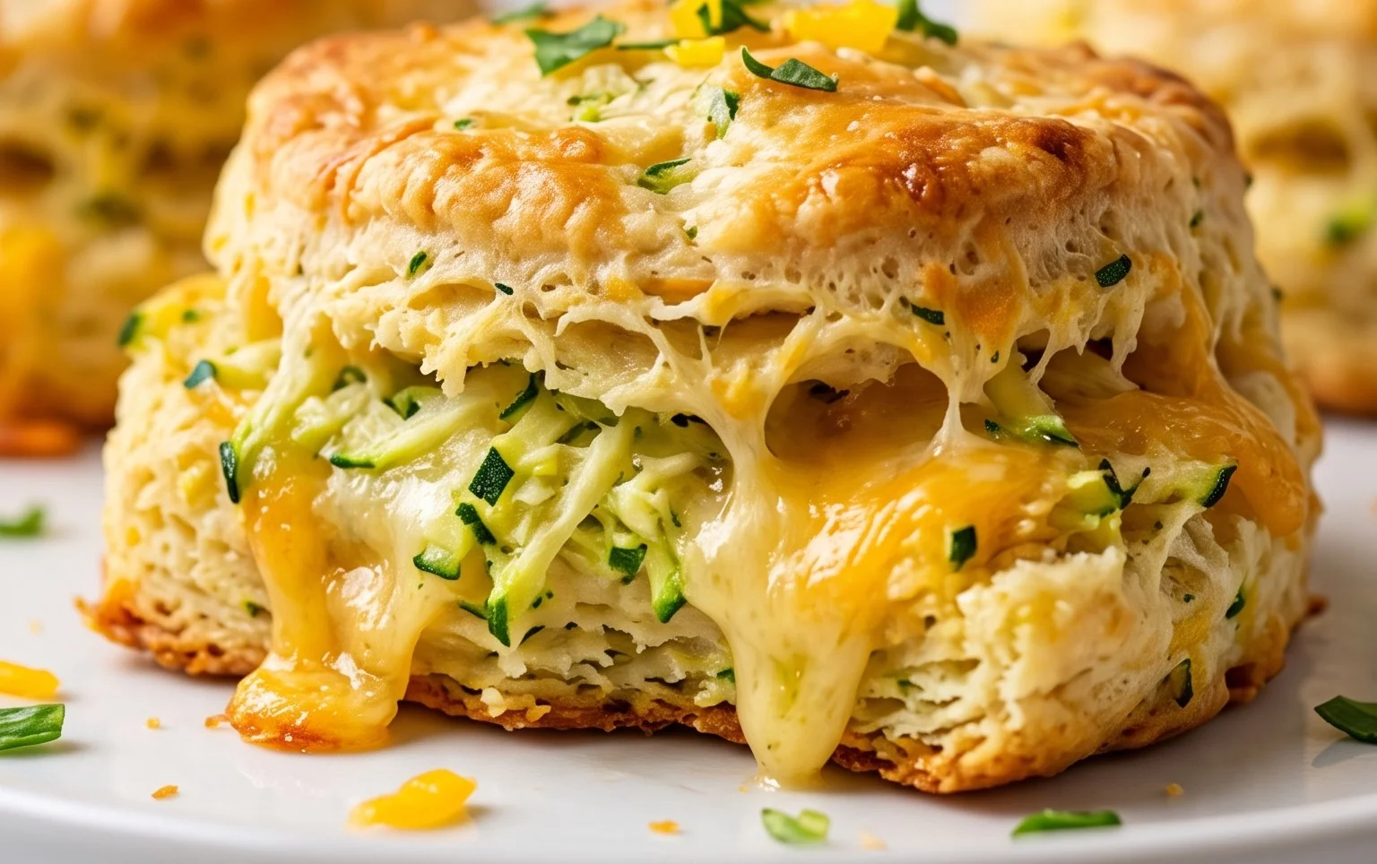 Soft and Tender Zucchini Cheddar Biscuits