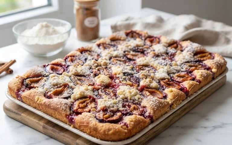 Zwetschgenkuchen mit Quark-Öl-Teig vom Blech