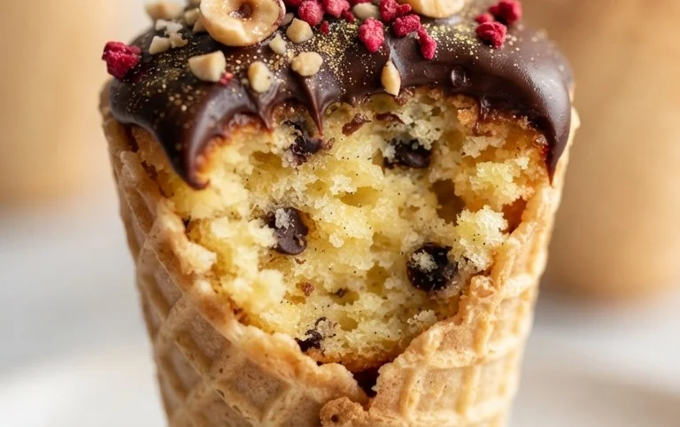 Kuchen im Waffelbecher