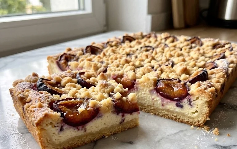 Zwetschgenkuchen mit Quark und Streuseln: Hallo Spätsommer