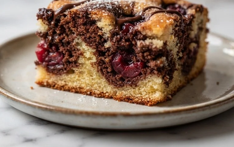 Marmorkuchen mit Kirsch Extracten vom Blech